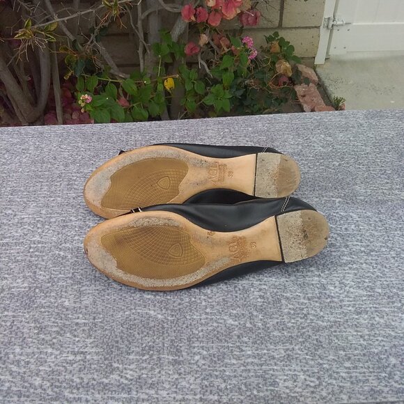AGL Made in Italy Women's Monika Cap Toe Ballet Leather Flats Black Size 38=8 - Picture 5 of 13